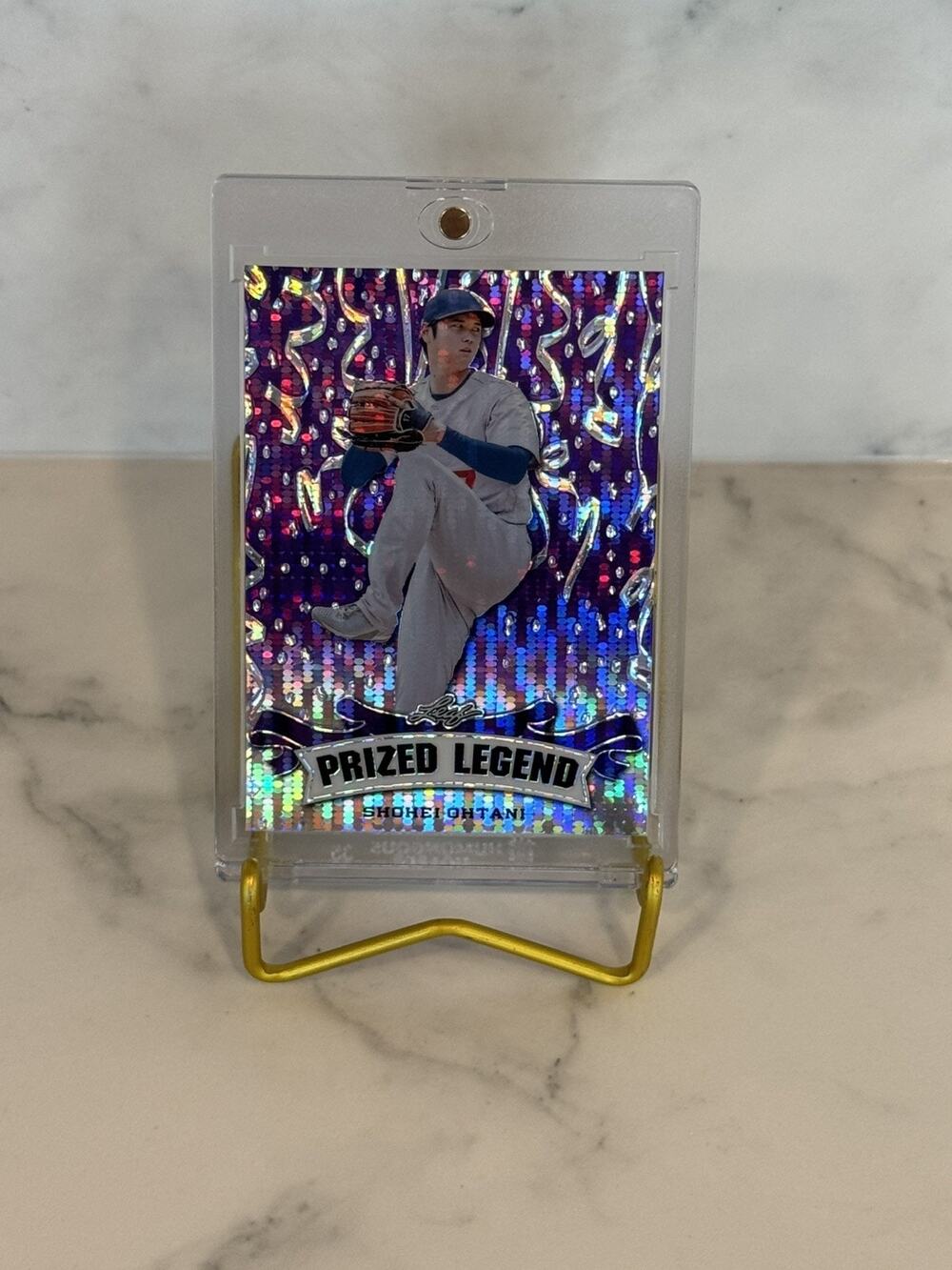 Shohei Ohtani 2023 Leaf Prized Legend PL-17 Purple Pulsar #9/15 Numbered